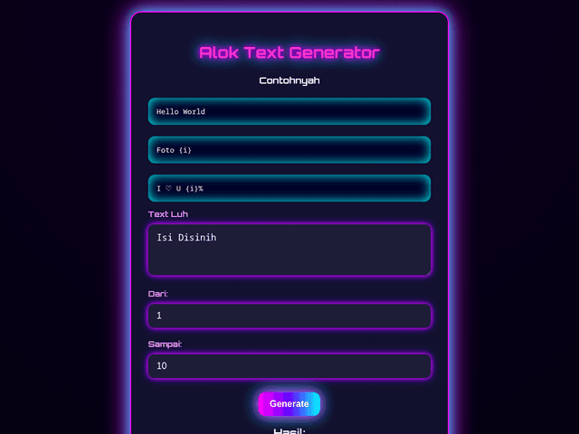Alok Text Generator